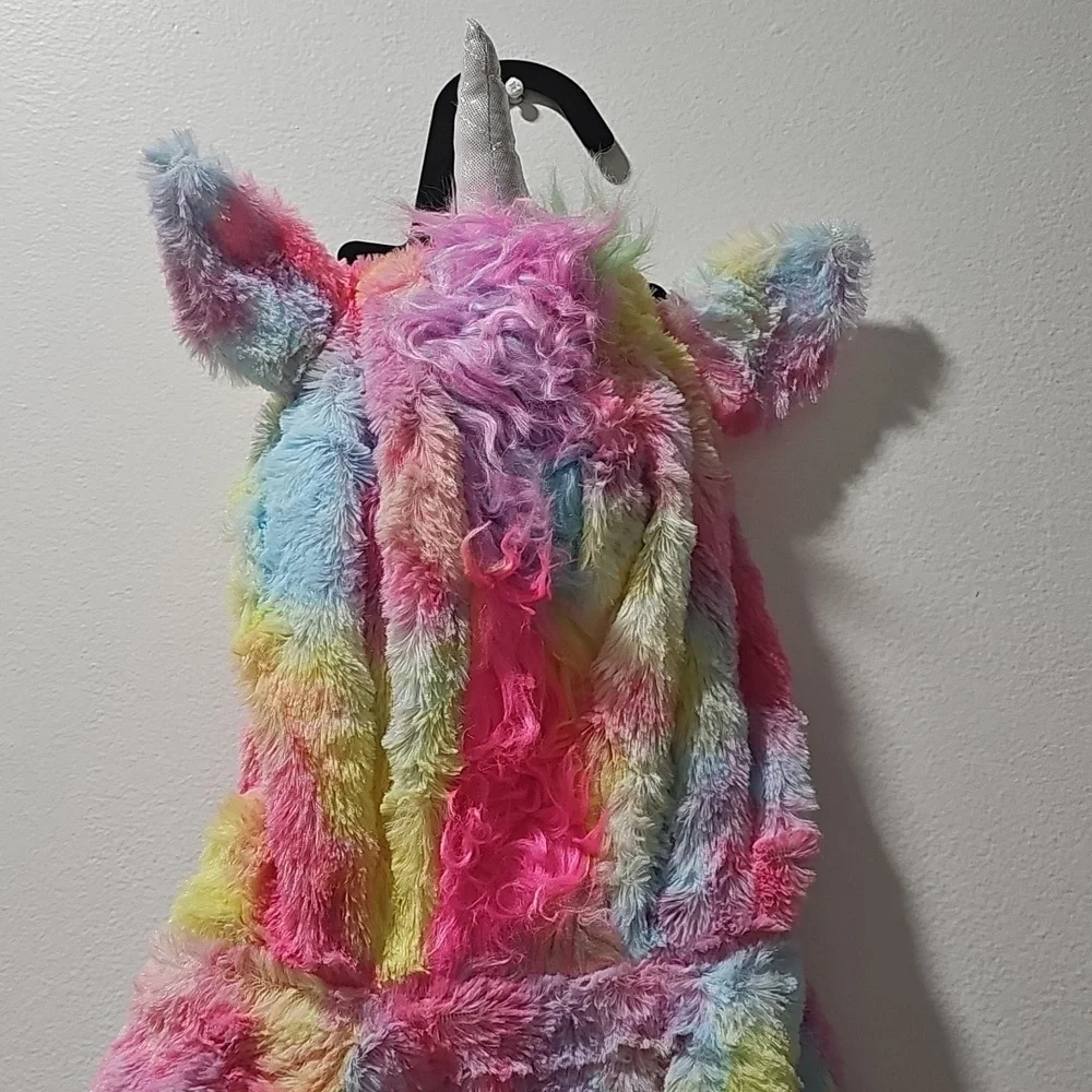 Infant Girls Size 12-18m Hooded Pullover‎ Plush Unicorn Halloween Costume